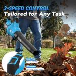 Leaf Blower Cordless,650 CFM & 160 MPH Electric Cordless Leaf Blower with 2 * 4.0Ah Batteries & Noise-Reduction Ear Muffs,3 Speed Powerful Blowing Ideal for Lawn Care, Blowing Leaves, Dust, Snow