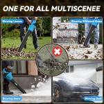 Leaf Blower Cordless,650 CFM & 160 MPH Electric Cordless Leaf Blower with 2 * 4.0Ah Batteries & Noise-Reduction Ear Muffs,3 Speed Powerful Blowing Ideal for Lawn Care, Blowing Leaves, Dust, Snow