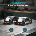 SEESII Cordless Mini Angle Grinder: 3-Inch Brushless Angle Grinder 19000 RPM with 2pcs 21V 2.0Ah Batteries, 7pcs Cutting Discs, 210W Power Electric Grinder Tool for Metal Wood Polishing Rust Removal