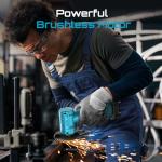 SEESII Cordless Mini Angle Grinder: 3-Inch Brushless Angle Grinder 19000 RPM with 2pcs 21V 2.0Ah Batteries, 7pcs Cutting Discs, 210W Power Electric Grinder Tool for Metal Wood Polishing Rust Removal