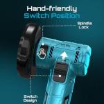 SEESII Cordless Mini Angle Grinder: 3-Inch Brushless Angle Grinder 19000 RPM with 2pcs 21V 2.0Ah Batteries, 7pcs Cutting Discs, 210W Power Electric Grinder Tool for Metal Wood Polishing Rust Removal