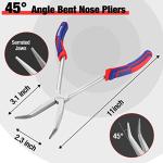 WORKPRO 3PC Long Reach Pliers Set, 11 Inch Extra Long Needle Nose Plier Set Includes Straight, 90° & 45° Bent Nose Plier, Pliers Tool Set for Narrow Spaces