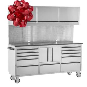 OEM TOOLS OEM24615 72 Inch 11-Drawer Garage Storage Cabinet System, Gifts for Men, Dad Gifts, Rolling Tool Chest, Mobile Workstation Tool Box with Drawers for Garage