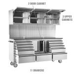 OEM TOOLS OEM24615 72 Inch 11-Drawer Garage Storage Cabinet System, Gifts for Men, Dad Gifts, Rolling Tool Chest, Mobile Workstation Tool Box with Drawers for Garage