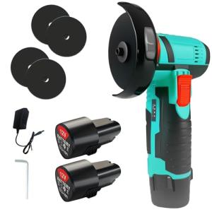 SIEARPUORL 12V Cordless Angle Grinder,19500 RPM Max Speed with 2 Batteries & Charger,4PCS Accessories Kit for Metal Wood Cutting and Grinding