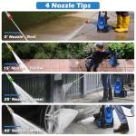 Pressure Washer -5000PSI Power Washer 500ML Foam Canno with Pressure Washers 4 Quick Connect Nozzles for Cars Patios Driveway