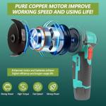 SIEARPUORL 12V Cordless Angle Grinder,19500 RPM Max Speed with 2 Batteries & Charger,4PCS Accessories Kit for Metal Wood Cutting and Grinding