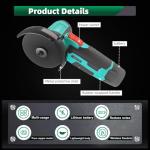 SIEARPUORL 12V Cordless Angle Grinder,19500 RPM Max Speed with 2 Batteries & Charger,4PCS Accessories Kit for Metal Wood Cutting and Grinding