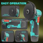 SIEARPUORL 12V Cordless Angle Grinder,19500 RPM Max Speed with 2 Batteries & Charger,4PCS Accessories Kit for Metal Wood Cutting and Grinding