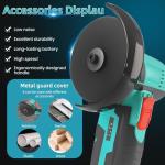 SIEARPUORL 12V Cordless Angle Grinder,19500 RPM Max Speed with 2 Batteries & Charger,4PCS Accessories Kit for Metal Wood Cutting and Grinding