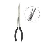 BQKKWIN 1 Piece 11 Inch Long Reach Pliers Set - Long Needle Nose Pliers Sets - Straight, Designed for Mechanics, Technicians, and Contractors| Milled-Jaws | Steel