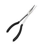 BQKKWIN 1 Piece 11 Inch Long Reach Pliers Set - Long Needle Nose Pliers Sets - Straight, Designed for Mechanics, Technicians, and Contractors| Milled-Jaws | Steel