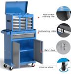 AIRAJ Tool Chest 7-Drawer | 40'' H Rolling Tool Chest with Wheels | Detachable Top Metal Tool Box | Garage Storage Cabinet for Warehouse,Repair Room | Rolling Tool Box with Wheels,Hooks,Liners | Blue