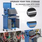 AIRAJ Tool Chest 7-Drawer | 40'' H Rolling Tool Chest with Wheels | Detachable Top Metal Tool Box | Garage Storage Cabinet for Warehouse,Repair Room | Rolling Tool Box with Wheels,Hooks,Liners | Blue