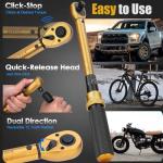 1/4 3/8 1/2-inch Drive Click Torque Wrench, 8Pcs Torque Wrench Set 10-230in.lb, 5-50ft.lb, 10-180ft.lb with Adapters, ±3% Accuracy, 72-Tooth Dual Scale Torque Wrenches for Bike, Moto, Car Repair