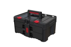 Keter Stack-n-Roll Two Drawer Tool Box for Small Parts and Power Tool Accessories, Fits Keter Modular Tool Storage System