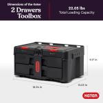 Keter Stack-n-Roll Two Drawer Tool Box for Small Parts and Power Tool Accessories, Fits Keter Modular Tool Storage System