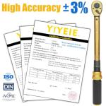 1/4 3/8 1/2-inch Drive Click Torque Wrench, 8Pcs Torque Wrench Set 10-230in.lb, 5-50ft.lb, 10-180ft.lb with Adapters, ±3% Accuracy, 72-Tooth Dual Scale Torque Wrenches for Bike, Moto, Car Repair