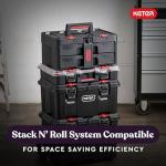 Keter Stack-n-Roll Two Drawer Tool Box for Small Parts and Power Tool Accessories, Fits Keter Modular Tool Storage System