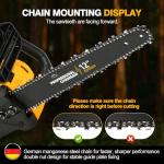 12" Electric Chainsaw Cordless, 20V Battery Powered Cordless Chain Saw, Chainsaw with 2 x 4.0Ah Lithium ion Battery and Charger for Wood Cutting, Tree Trimming and Branch Pruning