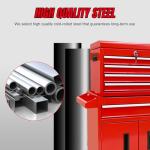 Torin 5-Drawer Rolling Tool Chest: Metal Tool Box with Wheels, Removable Top Tool Box, Liner, Adjustable Shelf and Locking Mechanism for Garage Workshop,Red