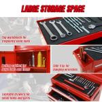 Torin 5-Drawer Rolling Tool Chest: Metal Tool Box with Wheels, Removable Top Tool Box, Liner, Adjustable Shelf and Locking Mechanism for Garage Workshop,Red