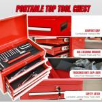 Torin 5-Drawer Rolling Tool Chest: Metal Tool Box with Wheels, Removable Top Tool Box, Liner, Adjustable Shelf and Locking Mechanism for Garage Workshop,Red