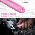 WORKPRO 6-Inch Pink Adjustable Wrench, Cr-V Steel, Wide Jaw Black Oxide Wrench, Metric & SAE Scales, for Home, Garage, Workshop and DIY-Pink Ribbon