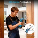 SEESII Cordless Detail File Sander: Belt Sander with Brushless Motor, 4.0 Ah Lithium-Ion Battery & Charger - 6 Speeds Max 2300FT/Min - 16 Sanding Belts(40#/60#/80#/120#) for Wood Metal Plastic