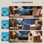 SEESII Cordless Detail File Sander: Belt Sander with Brushless Motor, 4.0 Ah Lithium-Ion Battery & Charger - 6 Speeds Max 2300FT/Min - 16 Sanding Belts(40#/60#/80#/120#) for Wood Metal Plastic