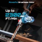 SEESII Cordless Detail File Sander: Belt Sander with Brushless Motor, 4.0 Ah Lithium-Ion Battery & Charger - 6 Speeds Max 2300FT/Min - 16 Sanding Belts(40#/60#/80#/120#) for Wood Metal Plastic