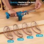 SEESII Cordless Detail File Sander: Belt Sander with Brushless Motor, 4.0 Ah Lithium-Ion Battery & Charger - 6 Speeds Max 2300FT/Min - 16 Sanding Belts(40#/60#/80#/120#) for Wood Metal Plastic