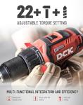 DCK 20V Brushless Hammer Drill, 531 in.lbs, 36000 BPM, 1/2" Keyless All-Metal Chuck, 4.0Ah Battery, 22+1+1 Clutch, Impact Drill Kit for Drilling Brick Wall, Metal, Wood, KDJZ05-13