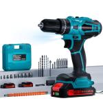 Cordless Drill with 2 Batteries and Charger, 21V Electric Drill Cordless, Portable Power drill Set, 3/8" Keyless Chuck, 2 Variable Speed, 25+ 3 Clutch, 398 In-lb Max Torque