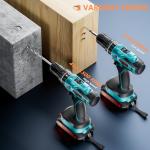 Cordless Drill with 2 Batteries and Charger, 21V Electric Drill Cordless, Portable Power drill Set, 3/8" Keyless Chuck, 2 Variable Speed, 25+ 3 Clutch, 398 In-lb Max Torque
