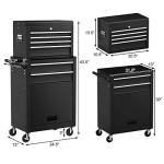 Goplus Rolling Tool Chest, 6-Drawer Tool Box Organizer w/Auto Locking System & Lockable Wheels & Sliding Drawers & Detachable Top, Tool Storage Cabinet for Garage Workshop (Black) …