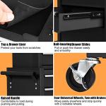 Goplus Rolling Tool Chest, 6-Drawer Tool Box Organizer w/Auto Locking System & Lockable Wheels & Sliding Drawers & Detachable Top, Tool Storage Cabinet for Garage Workshop (Black) …