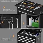 Goplus Rolling Tool Chest, 6-Drawer Tool Box Organizer w/Auto Locking System & Lockable Wheels & Sliding Drawers & Detachable Top, Tool Storage Cabinet for Garage Workshop (Black) …