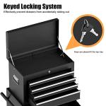 Goplus Rolling Tool Chest, 6-Drawer Tool Box Organizer w/Auto Locking System & Lockable Wheels & Sliding Drawers & Detachable Top, Tool Storage Cabinet for Garage Workshop (Black) …