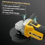 RhovixStar Brushless Angle Grinder Cordless, 3/8 Inch Battery Grinder Power Tools for Cutting, Grinding, Polishing and Rust Removal, 4 Variable Speed, Compatible with Makita 18V Battery