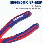 WORKPRO Premium 6” Needle Nose Pliers, Paper Clamp Precision, Heavy-Duty CRV Steel, Soft Grip with Wire Cutter, Long Nose Cutting Pliers