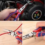 WORKPRO Premium 6” Needle Nose Pliers, Paper Clamp Precision, Heavy-Duty CRV Steel, Soft Grip with Wire Cutter, Long Nose Cutting Pliers