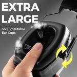 ProCase Extra Large SNR 37dB Noise Cancelling Headphones, Hearing Protection Ear Muffs for Noise Reduction NRR 35dB -Black