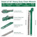 DEKELIY 3 Piece Wrench Set:16" Heavy Duty Ratcheting Chain Wrench,12" Aluminum Nylon Strap &6" Rubber Strap Wrench Plumbing,Non-Slip,Complete Spanner Tool Kit for Oil Filter& Household