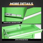 Auto Dynasty Rolling Tool Chest with 7-Drawer Cabinet Non-Slip Mat Keyed Locking System Fits with Garage, Warehouse and Workshop, Green