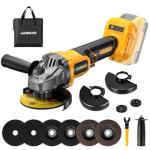 Aiderar 4-1/2" Cordless Angle Grinder Tool, Brushless Cordless Grinder For Dewalt 20v Max (Tool Only), With Quick-release Guard, 3-speed Control