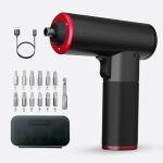 Electric Cordless Screwdriver Set, 4V Rechargeable Screw Gun with 12 Drill Bits, Screwdriver Kit with LED Light, Separable Battery Pack with USB Charging Cable for Home, DIY, Repair