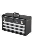 VEVOR Metal Tool Box, 20.5-inch, Portable Metal Tool Box with 3 Drawers, Small Tool Chest with EVA Liners, Ball Bearing Slide Drawers Locking & Powder Coated Finish, Multi-Function Tool Organizer