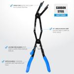 SMOTIVEPRO 35 Degree Long Hose Clamp Pliers with Locking Mechanism, Extra Long Reach Hose Clamp Pliers for Hard-to-Reach Hoses