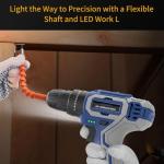 Aseboy Cordless Drill with Battery and Charger, 20V Drills for Specialized Field and Homework, Electric Drill with LED Light, Variable Speed Mode (2 batteries)